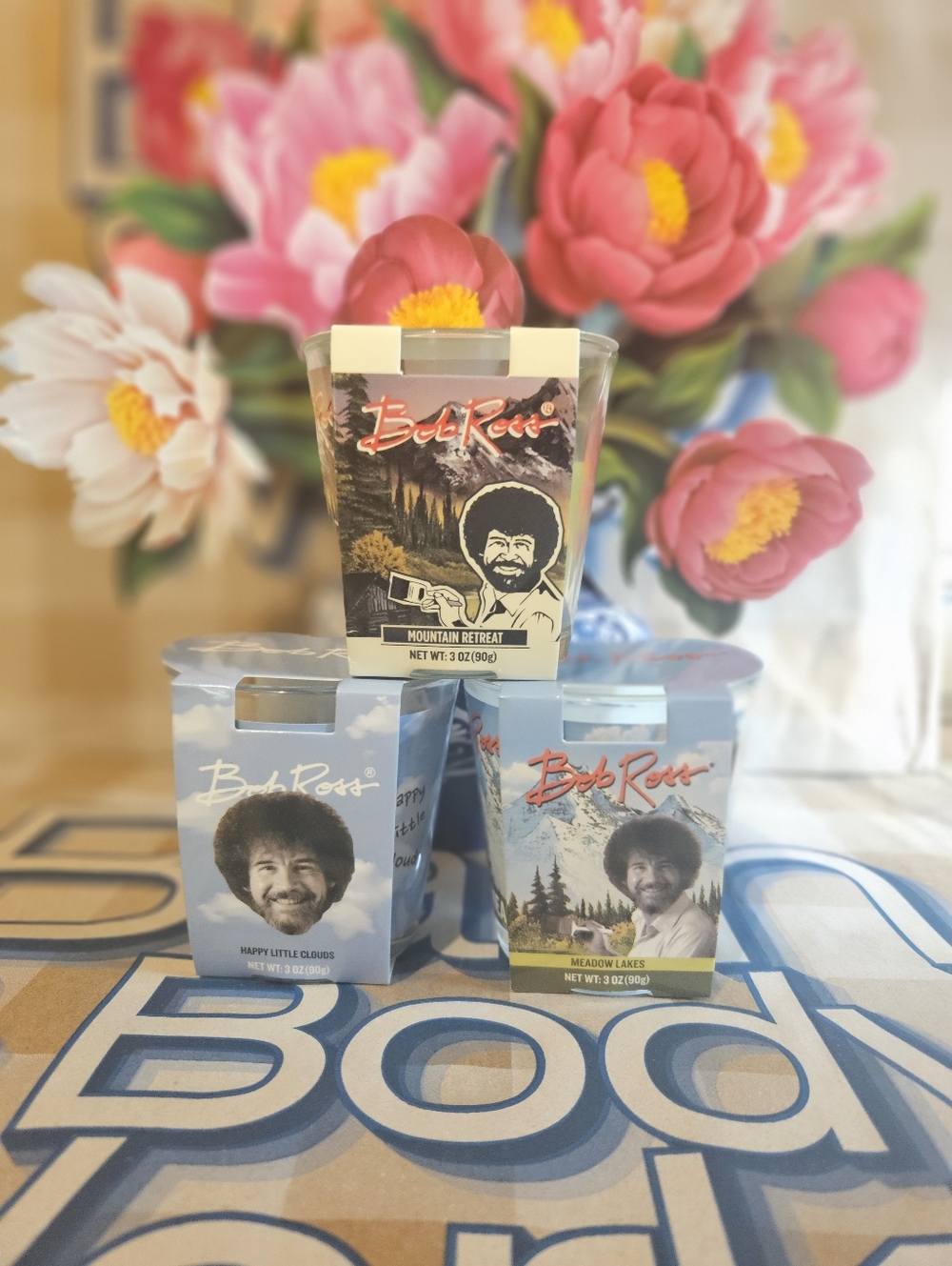 NWT Bob Ross Single Wick Scented Candle Set